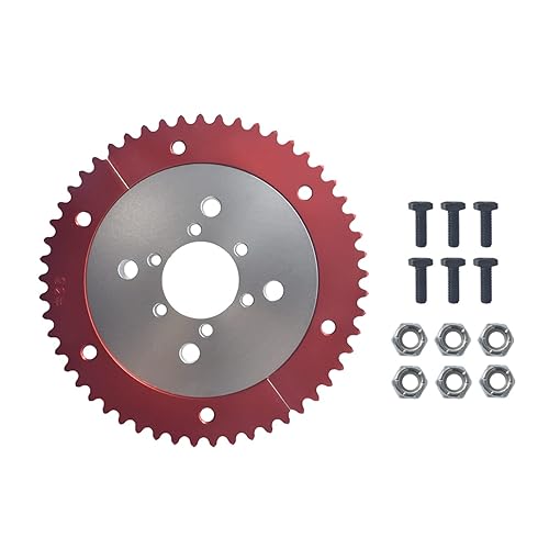 53T Split Sprocket Adaptador con piñón para Universal Mini Bike Go Kart (Plata)