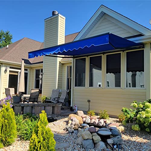 Aleko Aw10X8Blue30 Retractable Patio Awning 10 X 8 Feet Blue #TOP4