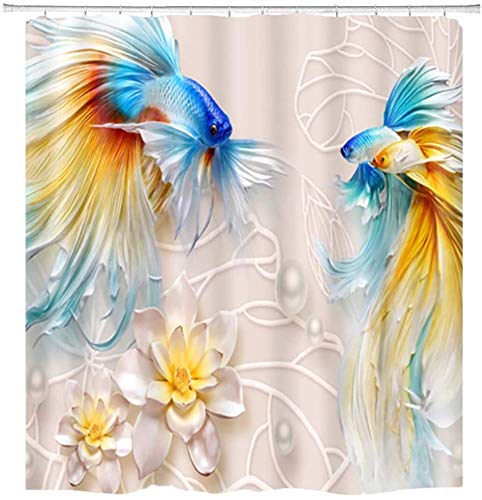 BBSET Rideau de douche en tissu imprimé 3D Cover