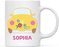 Vista 19 de Andaz Press Taza de chocolate caliente personalizada de 11 onzas para niños, cargador de retroexcavadora de camión de construcción amarilla, 1