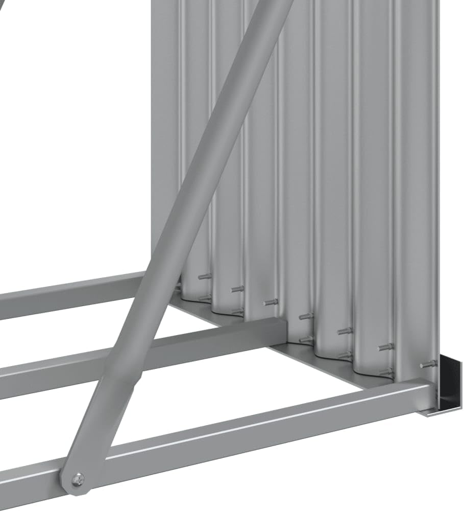 vidaXL Green Patio Log Holder/Firewood Rack - Sturdy Galvanized Steel Outdoor Wood Storage