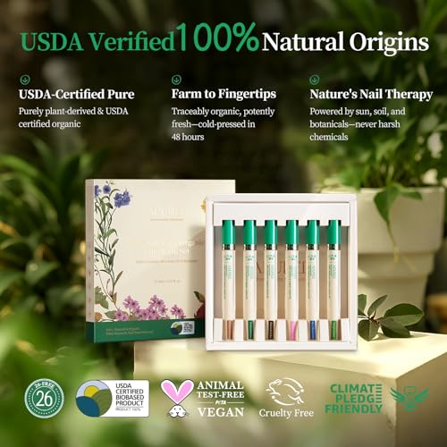 APUREE Organic Cuticle Oil Set: 100% Pure (6pcs)| Moisturing for Dry Cuticle & Nail Growth| USDA Verified & Cold Pressed Hexane Free| Manicure Prep Care| All Skin Type| Vegan & Cruelty Free - Image 3