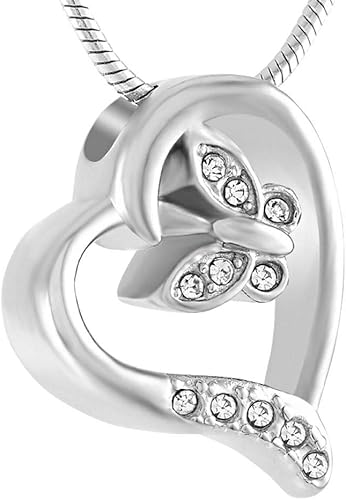 OIJH Ataúdes Y Urnas,Artículos Conmemorativos La Joyería Cristalina De La Mariposa del Encanto De La Ceniza del Animal Doméstico del Acero