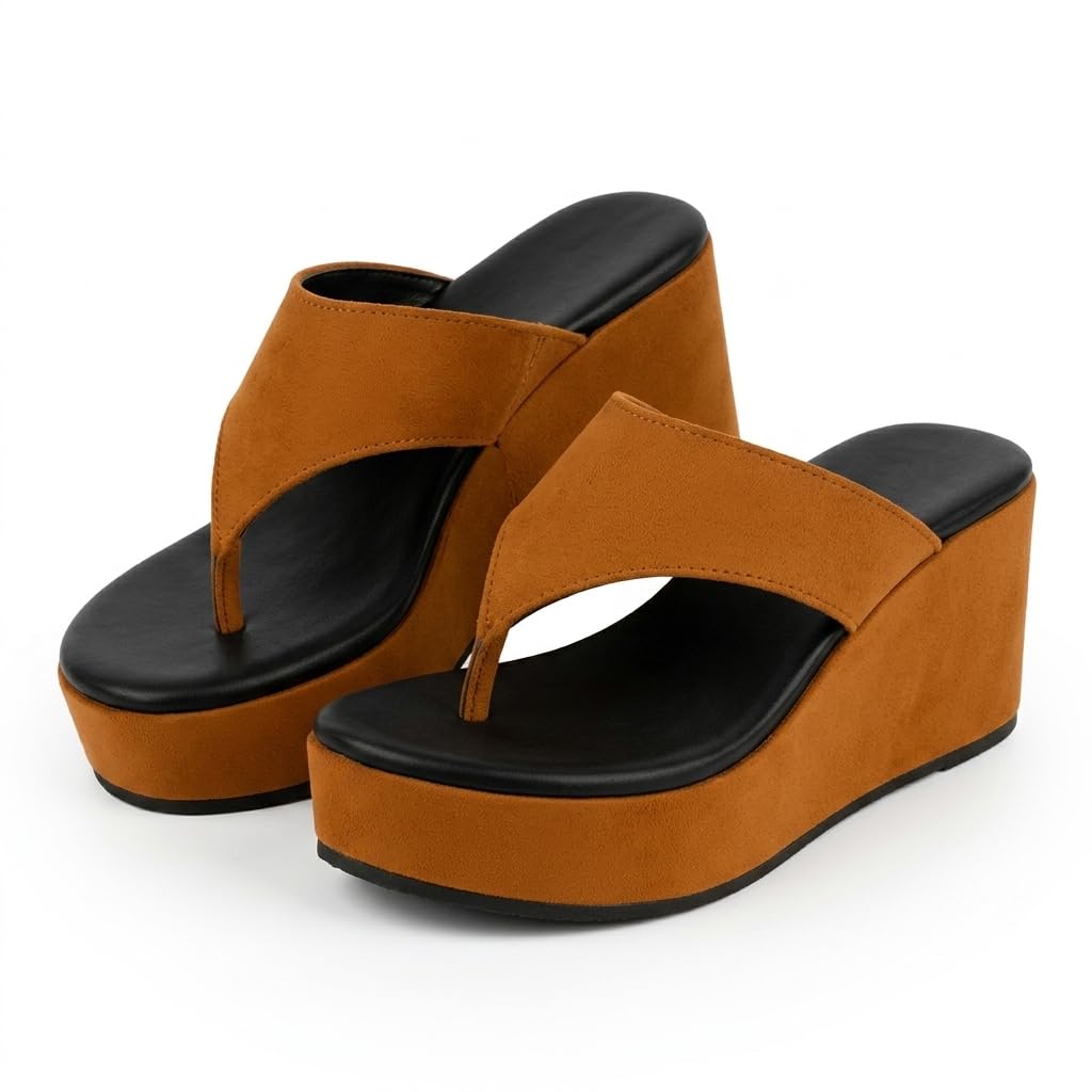Uunda Fashion Women's Pink Platform Wedge Heel Sandals | Slip-On Fashion Sandals with Soft Cushioned Footbed | Casual Party Beach Daily Use for Women & Girls WD-5010-WD-5017-WD-5125-WD-5127-V3-image-7