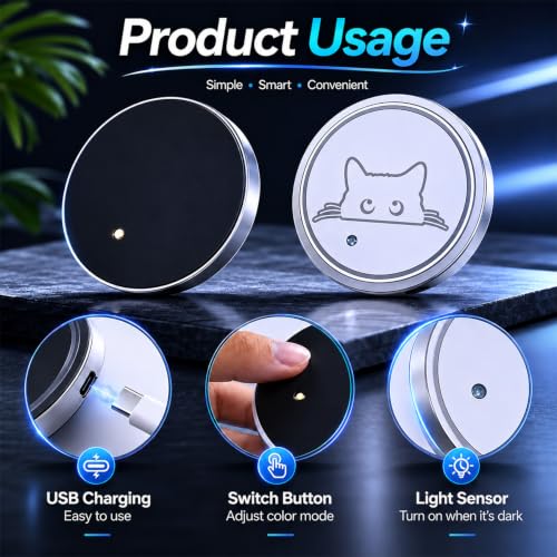 Luz LED Portavasos Vehicular Black Cat con Sensor Vibración miniatura 7