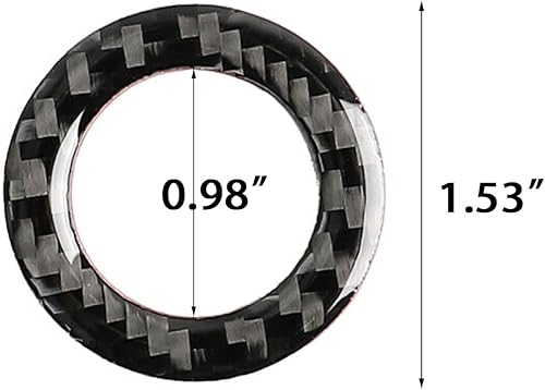 Miniatura 2 de Xotic Tech - Anillo de encendido y parada del motor con botón de encendido, fibra de carbono negra suave auténtica, compatible con Infiniti Q50 Q60