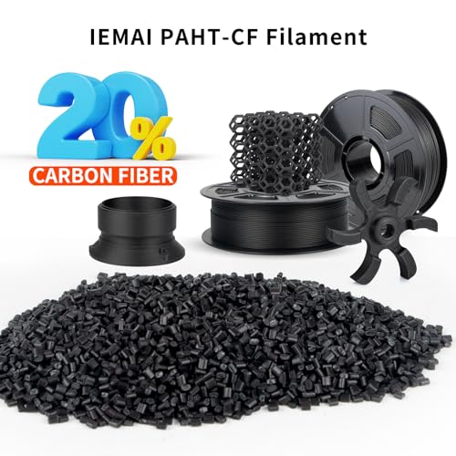 Image of IEMAI PAHT Carbon Fiber Nylon Filament 1.75mm Matte Black 1KG, PAHT-CF 3D Printer Filament Extremely High Temperature & Chemical Resistant, High Rigidity & Strength for Performance Parts