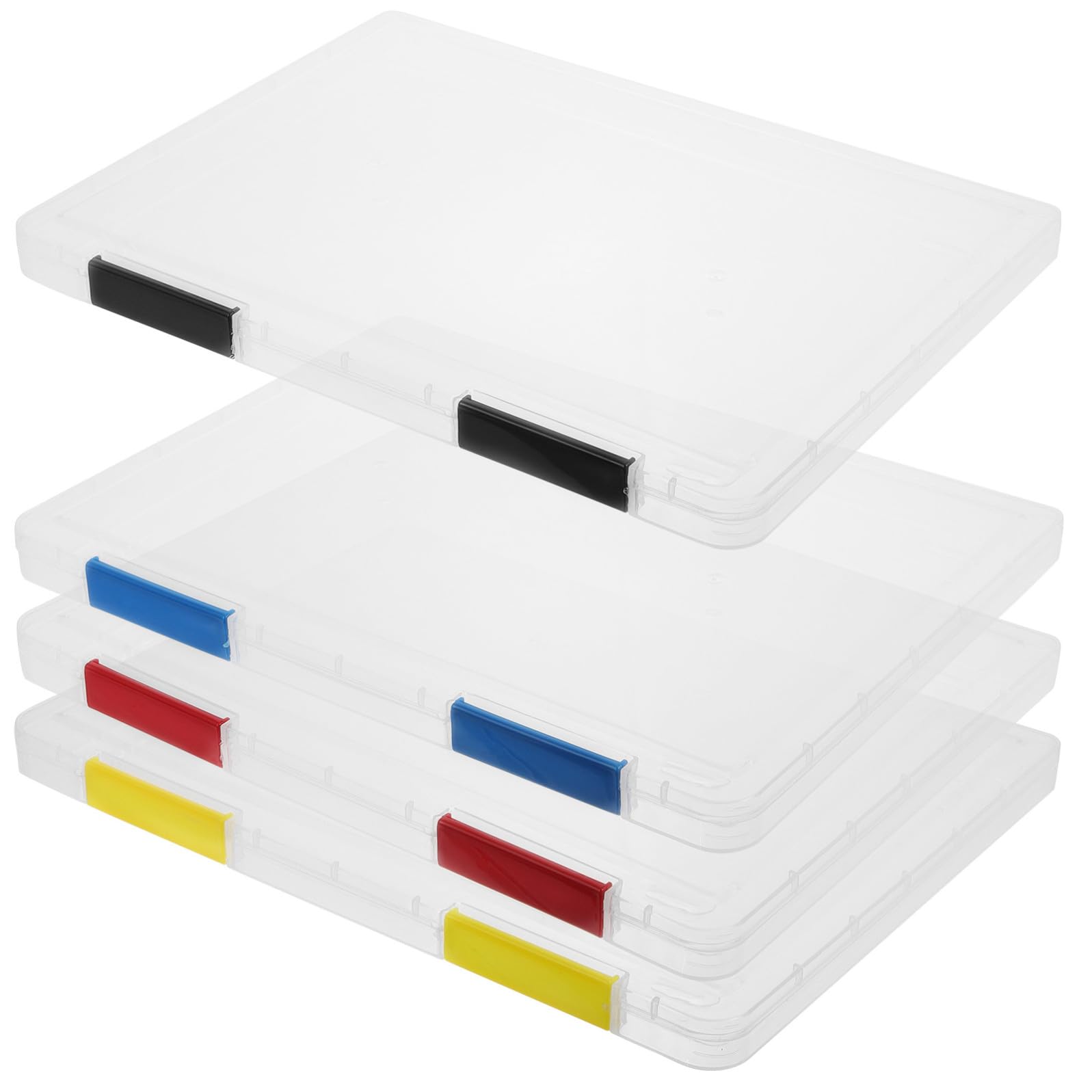 Caja de Almacenamiento de Archivos A4 4 Unidades, Transparente