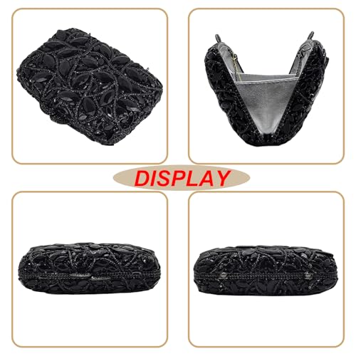 Image of Colorful Crystal Clutch Box Handbag Women Sparkling Evening Bags for Wedding Party Prom Purse