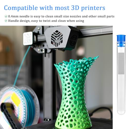 ElevateTech 3D Drucker Düsenreinigungsnadeln Reinigungsset, 80-teilig 0,4 mm Edelstahl-Düsenreinigung Nozzle Cleaning Tool Kit Düsenreinigungswerkzeug-Set 3D Drucker Zubehör für Filamentdüsen – Bild 5