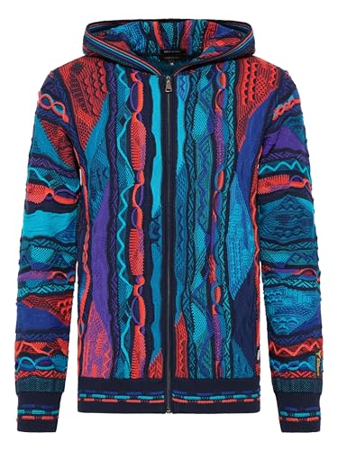 Carlo Colucci Edizione Strickjacke mit Kapuze Navy XL