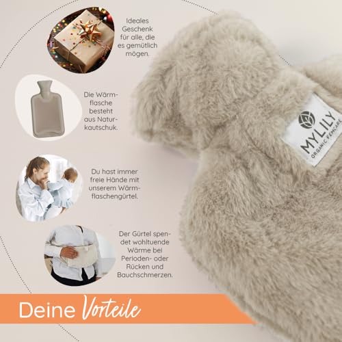 MYLILY | Perioden Wärmflaschengürtel | Wärmflasche mit Bezug flauschig | Wärmflaschen Gürtel | Wärmegürtel Rücken und Periode
