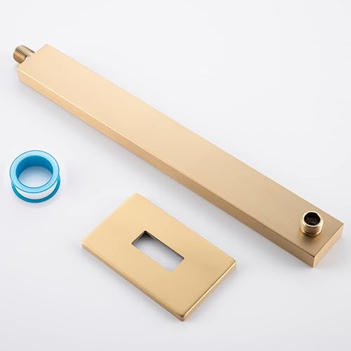 Miniatura 6 de Brazo de extensión de ducha de 16 pulgadas con brida, extralarga y gruesa de acero inoxidable de altura alta, extensor de tubo montado en la pared