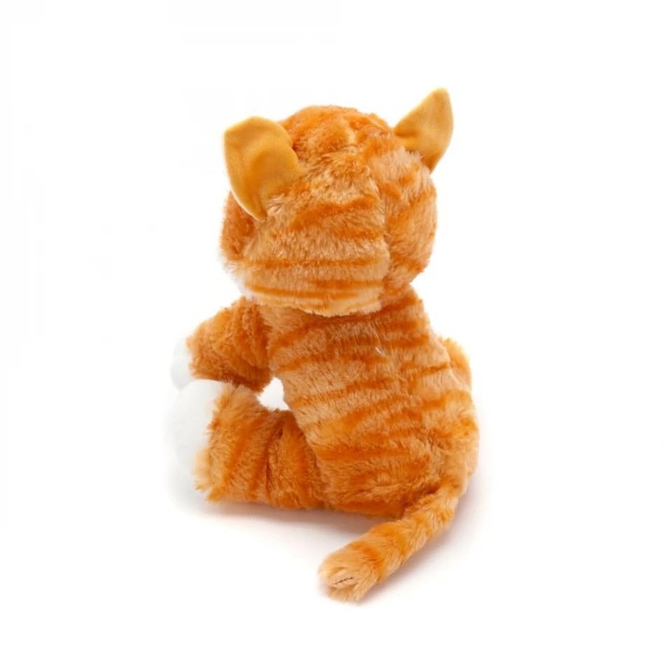 Image of Tickles Beige Cute Little Kitten Glitter Eyes Soft Toy Soft Stuffed Plush Animal Toy for Kids (Color: Brown & White Size:28 cm)