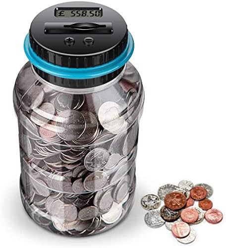 Gift House Int Digital UK Coin Counting Money Jar : Amazon.co.uk: Home ...