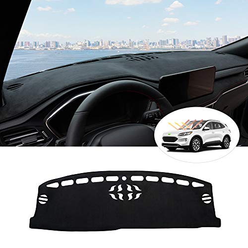 Image of Autorder Dashboard Cover Mat for Ford Escape 2020-2025 2026 Accessories Dash Cover Suede Dash Mat Sunshade Glare UV Rays Protector
