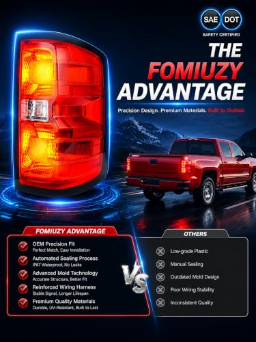Image of Tail Lights Assembly Right Passenger Fit Chevy Silverado 1500 2014 2015 Chevrolet 2500 3500 HD 2500HD 3500HD Rear Brake Turn Signal Back Up Bulb Taillight Replaces GM2801261 23431875