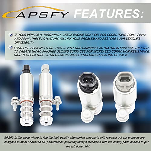 Intake & Exhaust Camshaft Position Actuator Solenoid Valve Kit Compatible with GM Chevy Malibu HHR Buick Pontiac 2.0L / 2.2L / 2.4L Replaces Part Number 12655421, 12655420 - Thumbnail 7