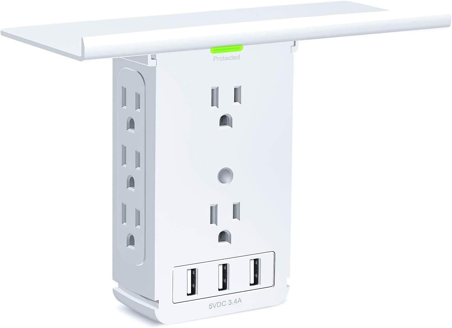 DEFWAY Socket Outlet Shelf with 3 Usb Port 11 Surge