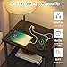 Fixwal Nightstand with LED Lights Bedside Table with 3 Color Temperatures Bulb, NightStand with Charging Station End Table with Adjustable Fabric Drawer for Bedroom Dorm, Black