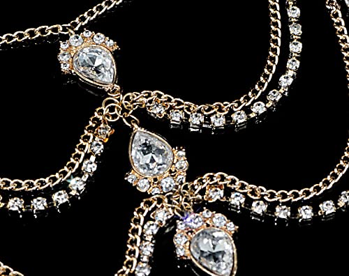 Bienvenu 2 Pcs Crystal Beach Wedding Foot Jewelry Barefoot Sandals Toe Ring Boho Anklet,Style2_Golden #TOP4