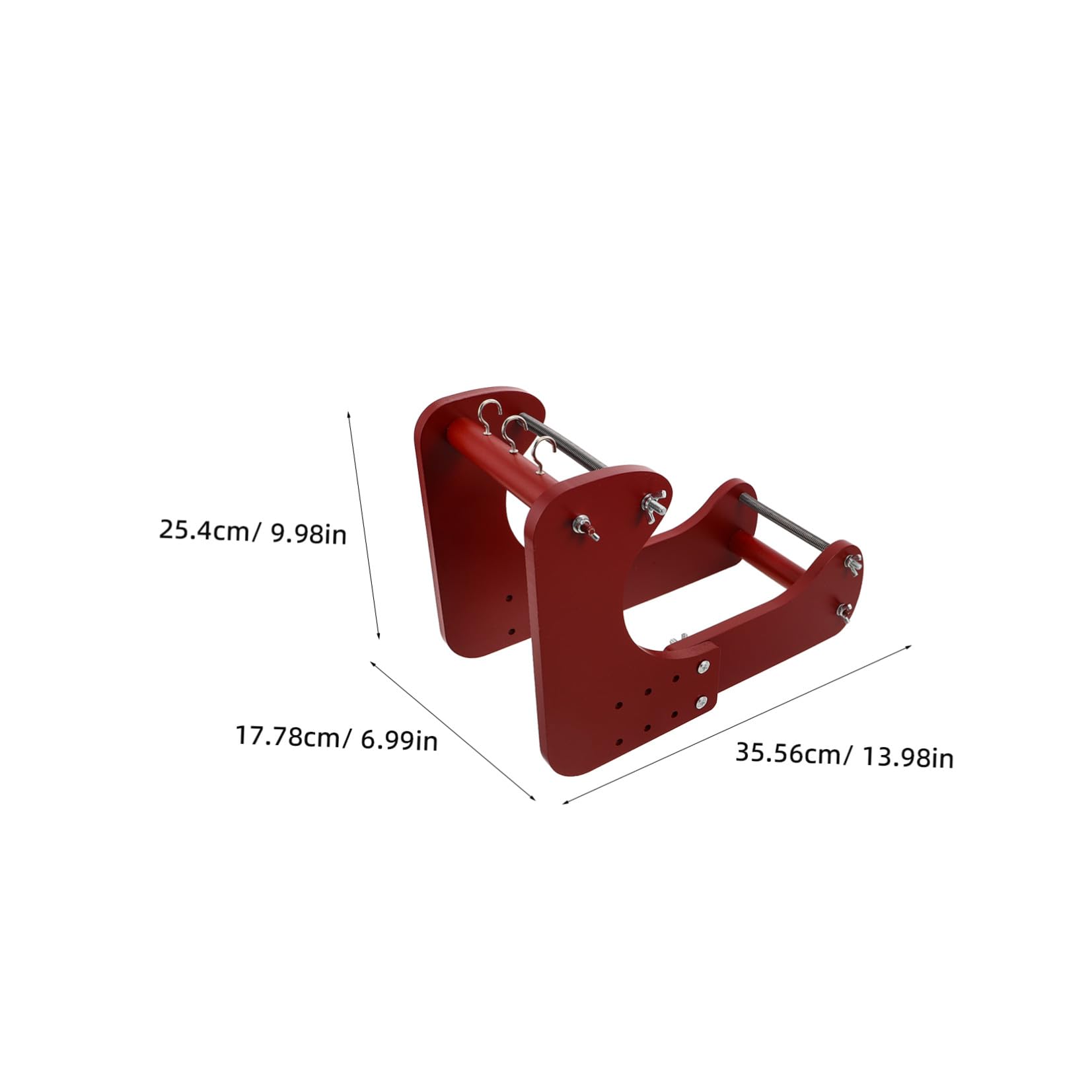 Telar de Cuentas de Madera Rojo Ajustable para Pulseras y Collares | Estructura Estable, Diseño Ergonómico Angulado, Portátil, Adecuado para Principiantes y Aficionados DIY