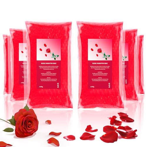 YAOBLUESEA 6 Confezioni Cera di Paraffina, 2700g Rosa Ricarica di