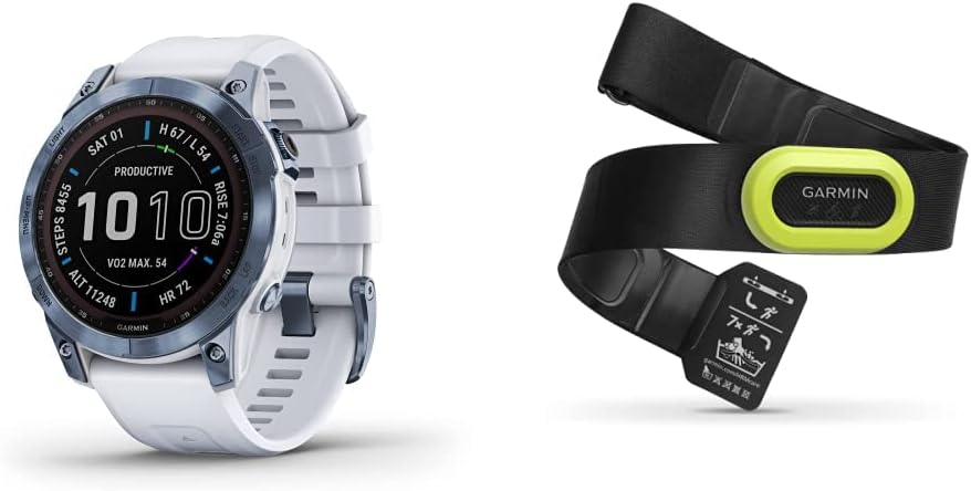 Garmin Fenix 7 Sapphire Solar, Adventure smartwatch, with Solar Charging & HRM-Pro, Premium Heart Rate Monitor Chest Strap, Real-Time Heart Rate Data and Running Dynamics, Black : Electronics