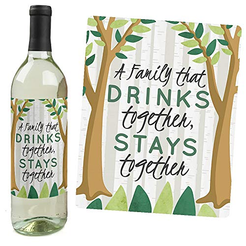 Big Dot of Happiness Family Tree Reunion - Gathering Party Decorations for Women and Men - Wine Bottle Label Stickers - Set of 4 by Big Dot of Happiness - Image 3