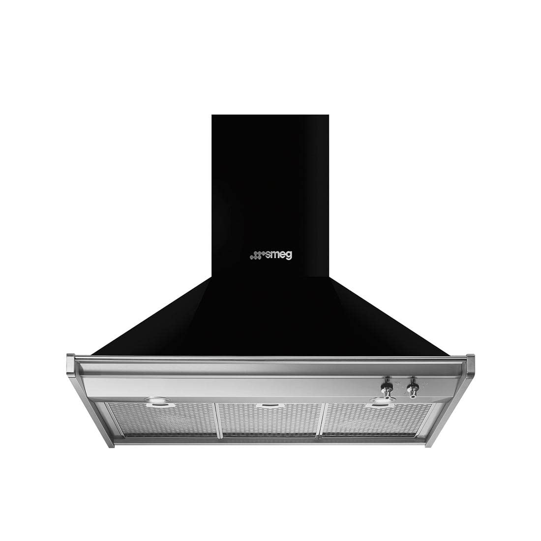 Smeg KD90HNE Cappa aspirante a parete Nero, Acciaio inossidabile 781m³/h A+ cappa aspirante