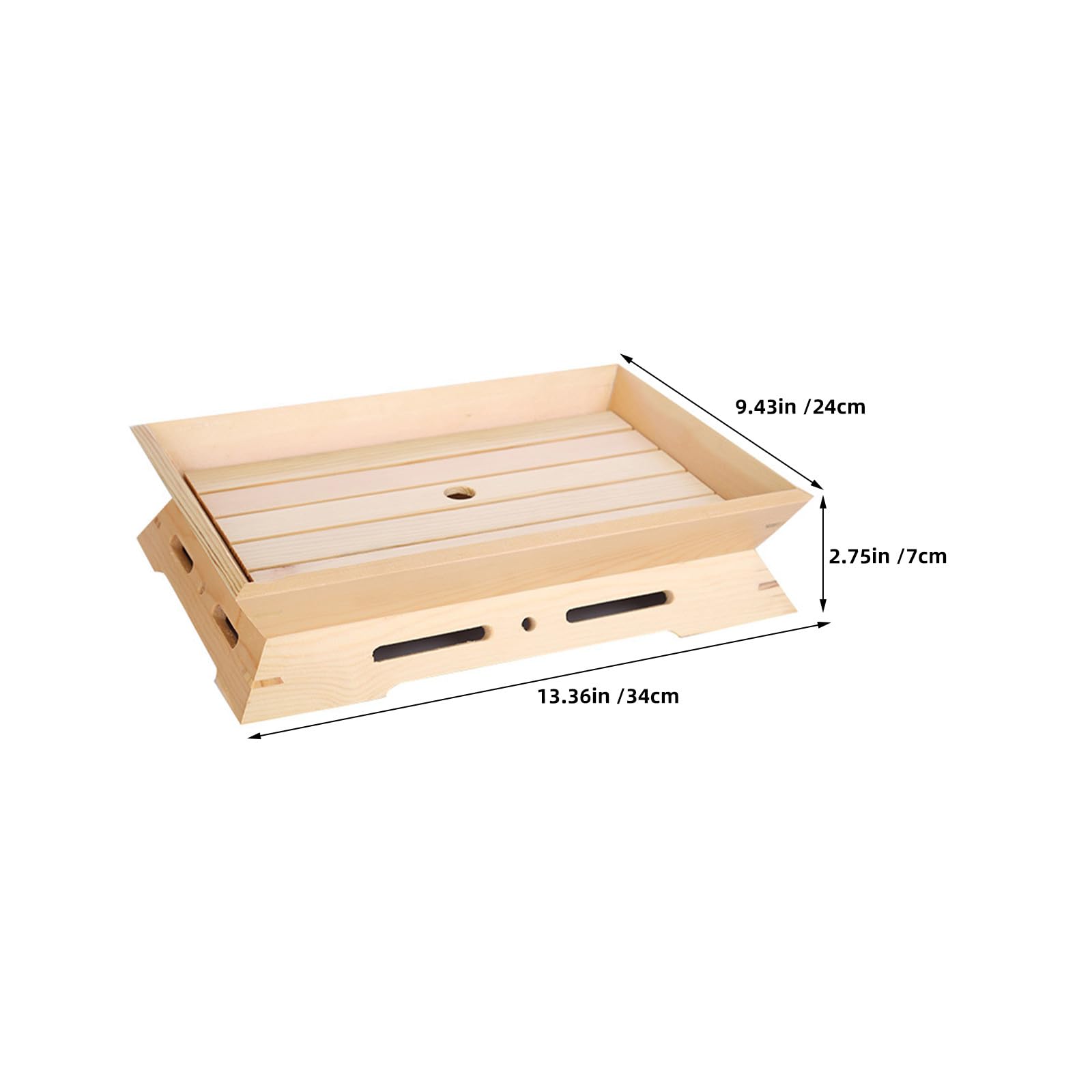 INOOMP 2 platos de sushi con hielo seco, bandeja para servir sushi, bandeja japonesa para sashimi, para postres, soporte para toallas de té, plato para aperitivos, para mesa de café.