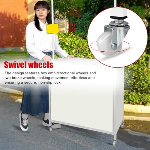 Mesa de promoción plegable con ruedas y bolsa de transporte para venta ambulante 8