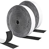 Klettband Selbstklebend Extra Stark,8Mx20mm Doppelseitig Klett Mit Klettverschluss Kelbstklebendes, Schwarz Klebepad Flauschband Und Hakenband Für Fliegengitter,Bilderrahmen Und Sofa-Kissen