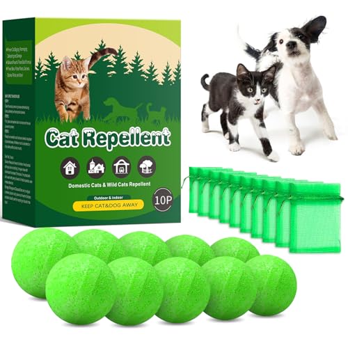 apohen Cat Repellent Outdoor to Keep Cats Away, Natural Peppermint Oil Cat Deterrent Outdoor and Indoor, Keep Cats Out of Yard Permanently, Protect Your Yard and Furniture (10 Count (Pack of 1))