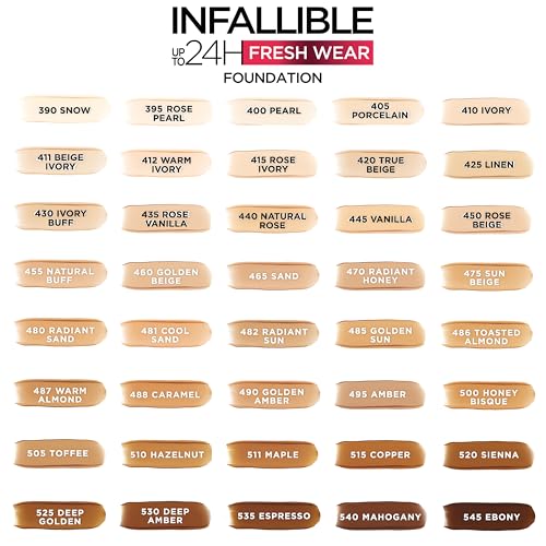 L'Oreal Paris Makeup Infallible Up to 32 Hour Fresh Wear Lightweight Foundation, 510 Hazelnut, 1 Fl Oz, Packaging May Vary - image 8