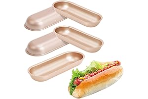 5 Pack Mini Loaf Pan Baking Pan,7in Non-Stick Carbon Steel Hot Dog Loaf Pan Set
