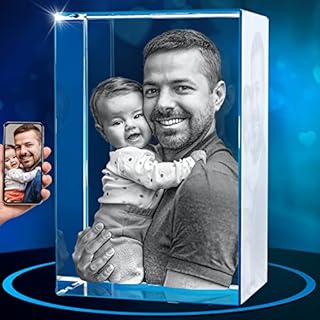 ArtPix 3D Crystal Photo, Personalized Mothers Day Gifts With Your Own Photo for Him, Her, Mom, Dad, 3D Laser Etched Picture, Engraved Crystal, Customized Memorial Anniversary Couples Gifts