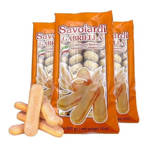 Savoiardi Italian Gabriella Lady Fingers Cookie Biscuits | Bellamore Ladyfinger Cookies | Perfect for Tiramisu | Imported From Italy | Large 400g 3-PACK Cover