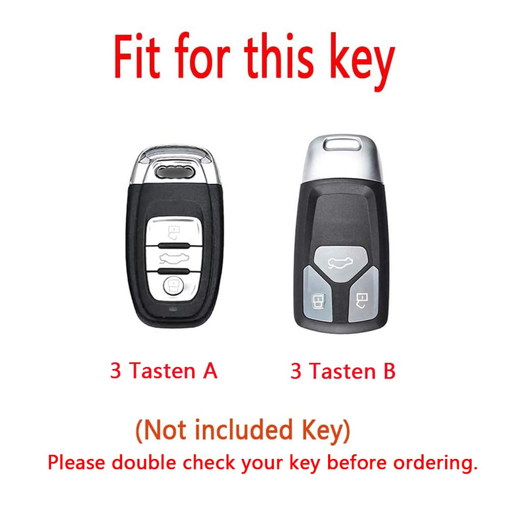 ontto Sleutelhoes autosleutelhoes geschikt voor Audi A3 A4 B9 A5 SQ5 Sportback F5 A6 A8 8S 8W Q5 Q7 4M S5 S7 TT TTS TFSI RS5 TPU siliconen sleuteletui beschermhoes sleutelhanger zilver ontto Sleutelhoes autosleutelhoes geschikt voor Audi A3 A4 B9 A5 SQ5 Sportback F5 A6 A8 8S 8W Q5 Q7 4M S5 S7 TT TTS TFSI RS5 TPU siliconen sleuteletui beschermhoes sleutelhanger zilver