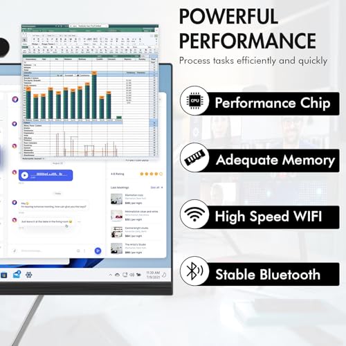 Image of All-in-One Desktop Computer PC, 24 inch FHD Display Monitor I3-8100T Quad-Core Processor 16GB RAM 512GB SSD, Dual-Band Wi-Fi, Bluetooth, 6 USB, VGA for Office Gaming Home Study