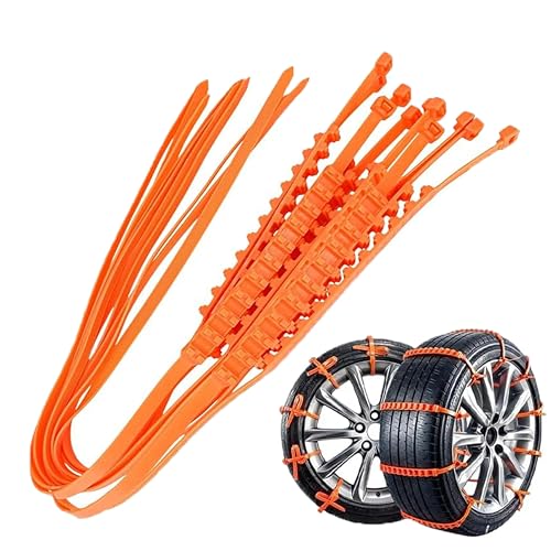 10 PCS Reusable Anti Snow Chains,Portable Snow Tire Cables Chain for Winter Tire Wheel Chains for Pickup Trucks & SUV