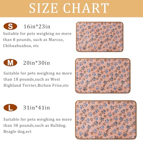 1 Pack 3 Blankets Super Soft Fluffy Premium Fleece Pet Blanket Flannel Paw Printed Throw for Dog Puppy Cat (Small 23x16'', Brown, Pink, White) - Image 4