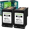 GREENBOX 61XL – Paquete combinado de cartuchos de tinta negra de repuesto para impresora HP 61 para impresora Envy 4500 5530 4502 Officejet 4630 4635 Deskjet 1000 1010, paquete de 2