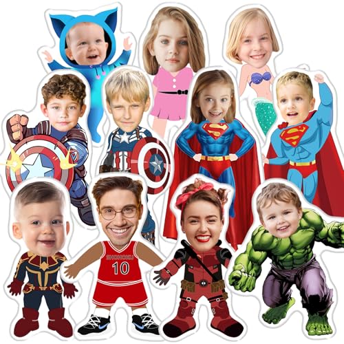 LMQJDZ Personalized Face Pillow, Benutzerdefinierte Hund Katze Geformtes Kissen, 3D Doppelseitiger Druck mit Bild,Personalisierte Geschenke für Kinder, Freunde oder Lieben