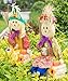 Gardenized 26 Inch Outdoor Set Featuring Boy and Girl Garden Decoration Scarecrow, Seated on Hay Bales Perfect for Adding a Festive Touch to Your Halloween Decorations, Fall or All Time Season