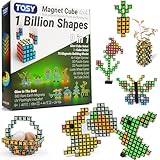 TOSY Magnet Cube 4x4 - 70 Blocks, 560 Magnets, Easter Birthday Gifts for Kids, Multipurpose: Creative Building Blocks, Transformable Fidget Spinner, Puzzle/Infinity Cube, Glowing STEM Toy