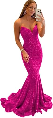Yuxin Sequin Prom Dresses 2025 Mermaid Homecoming Dress High Split Formal Party Evening Gowns for Women