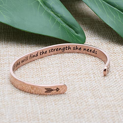 Joycuff Strong Women Bracelets Inspire Me Jewelry Stainless Steel Gifts For Friends Bestie Bbf With Inspirational Engraved Message It Is In Herself She Will Find The Strength She Needs #TOP5