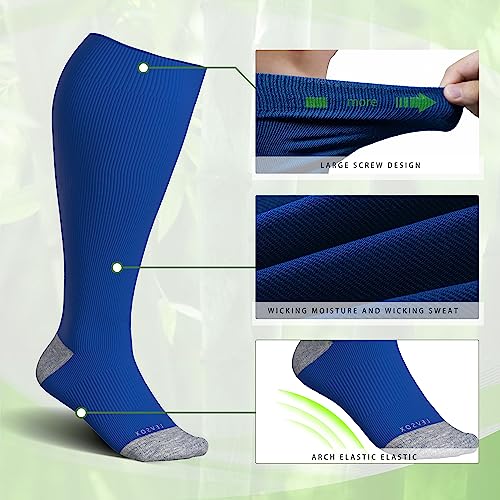 Image of LEVSOX Wide Calf Compression Socks for Women&Men Plus Size 15-20mmHg Knee High Large Support Stockings for Circulation