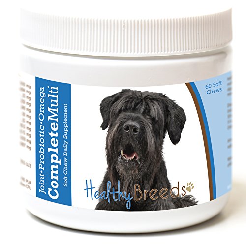 Healthy Breeds Black Russian Terrier All in One Multivitamin - Complete with Probiotics, Glucosamine, Chondroitin & Omegas - 60 Soft Chewy Treats